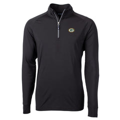 Green Bay Packers Cutter & Buck Big & Tall Adapt Eco Knit Quarter-Zip Pullover Jacket Black