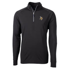 Minnesota Vikings Cutter & Buck Big & Tall Adapt Eco Knit Quarter-Zip Pullover Jacket Black