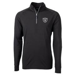Las Vegas Raiders Cutter & Buck Big & Tall Adapt Eco Knit Quarter-Zip Pullover Jacket Black