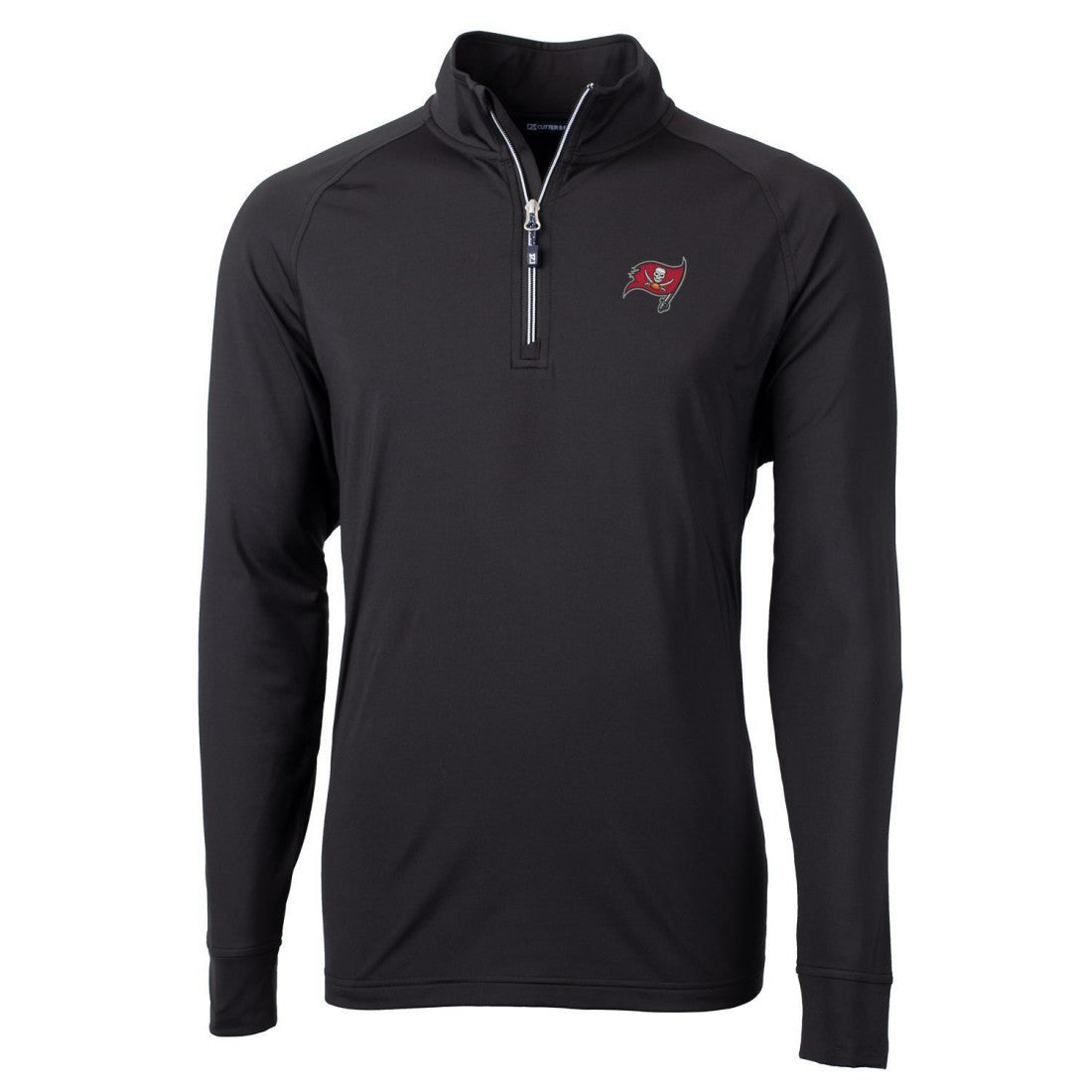 Tampa Bay Buccaneers Cutter & Buck Big & Tall Adapt Eco Knit Quarter-Zip Pullover Jacket Black