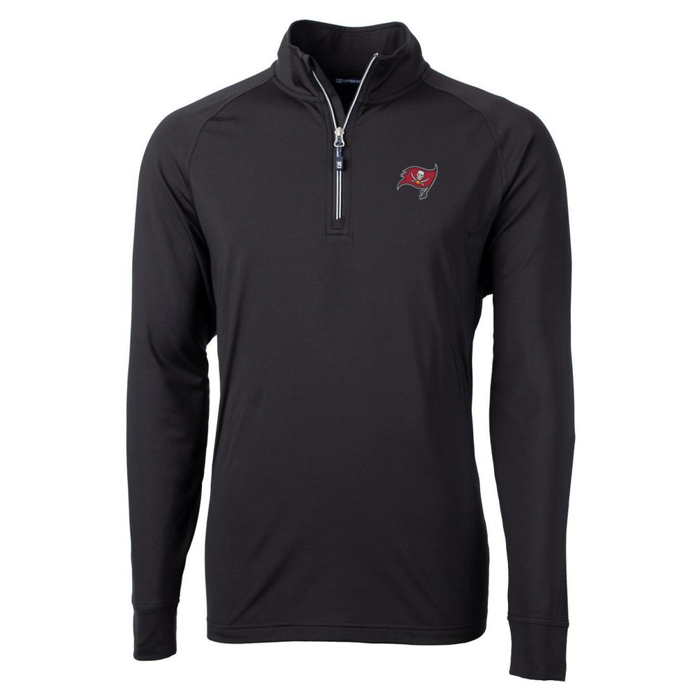 Tampa Bay Buccaneers Cutter & Buck Big & Tall Adapt Eco Knit Quarter-Zip Pullover Jacket Black