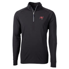 Tampa Bay Buccaneers Cutter & Buck Big & Tall Adapt Eco Knit Quarter-Zip Pullover Jacket Black