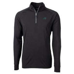 Carolina Panthers Cutter & Buck Big & Tall Adapt Eco Knit Quarter-Zip Pullover Jacket Black