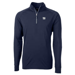 New York Giants Cutter & Buck Big & Tall Adapt Eco Knit Quarter-Zip Pullover Jacket Navy