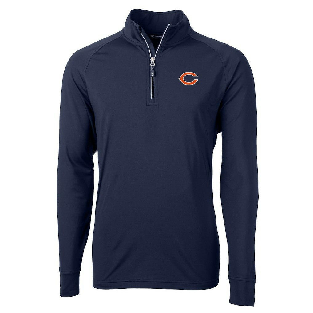 Chicago Bears Cutter & Buck Big & Tall Adapt Eco Knit Quarter-Zip Pullover Jacket Navy