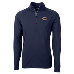 Chicago Bears Cutter & Buck Big & Tall Adapt Eco Knit Quarter-Zip Pullover Jacket Navy