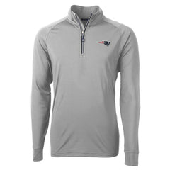 New England Patriots Cutter & Buck Big & Tall Adapt Eco Knit Quarter-Zip Pullover Jacket Gray