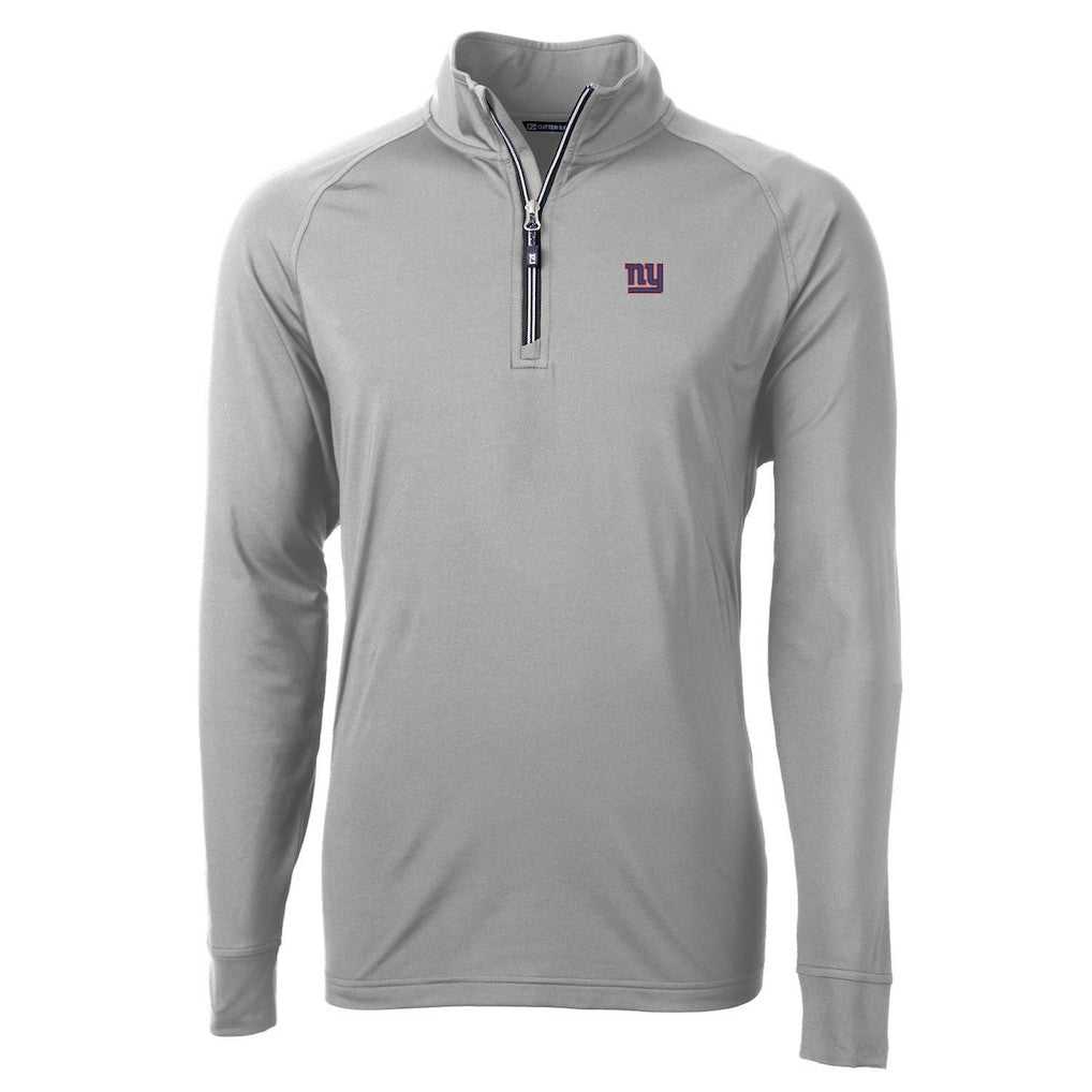 New York Giants Cutter & Buck Big & Tall Adapt Eco Knit Quarter-Zip Pullover Jacket Gray