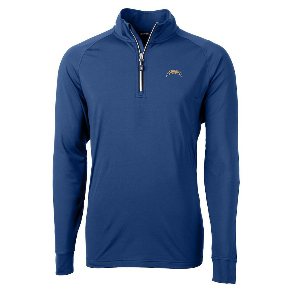 Los Angeles Chargers Cutter & Buck Big & Tall Adapt Eco Knit Quarter-Zip Pullover Jacket Royal