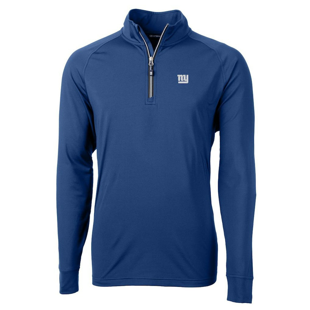 New York Giants Cutter & Buck Big & Tall Adapt Eco Knit Quarter-Zip Pullover Jacket Royal