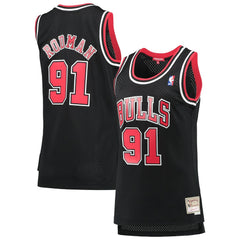 Dennis Rodman Chicago Bulls Women's Hardwood Classics Swingman Jersey for sale Black | Mitchell & Ness outlet