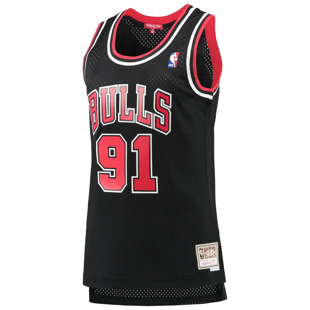 Dennis Rodman Chicago Bulls Women's Hardwood Classics Swingman Jersey for sale Black | Mitchell & Ness outlet