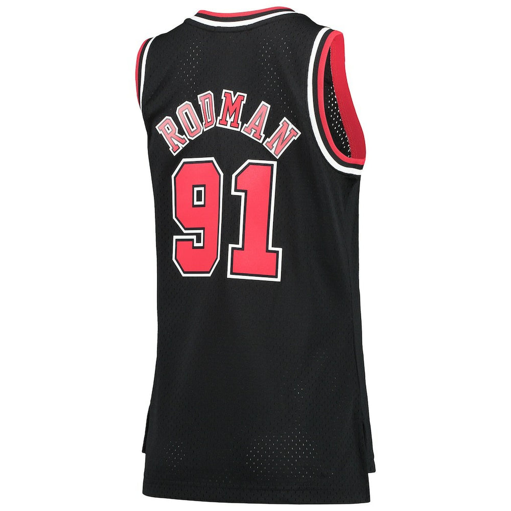 Dennis Rodman Chicago Bulls Women's Hardwood Classics Swingman Jersey for sale Black | Mitchell & Ness outlet
