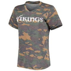 Justin Jefferson Minnesota Vikings Women's Name & Number Tri-Blend V-Neck T-Shirt Camo