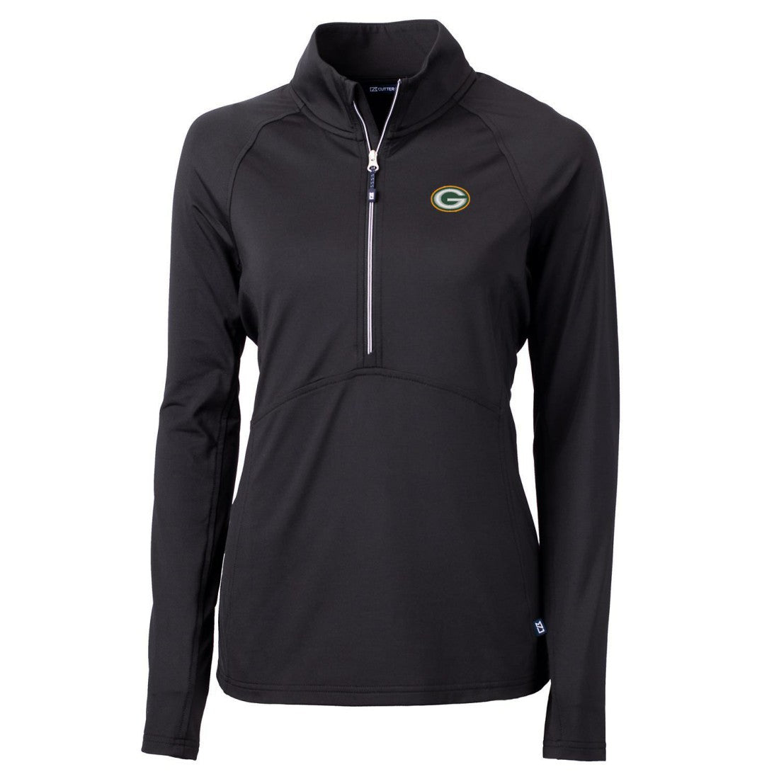 Green Bay Packers Cutter & Buck Women's Adapt Eco Knit Half-Zip Pullover Jacket Black