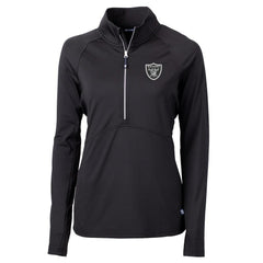 Las Vegas Raiders Cutter & Buck Women's Adapt Eco Knit Half-Zip Pullover Jacket Black