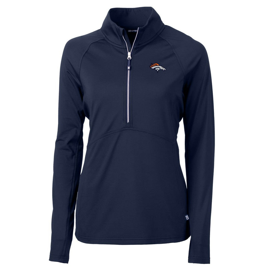 Denver Broncos Cutter & Buck Women's Adapt Eco Knit Half-Zip Pullover Jacket Navy