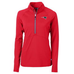 New England Patriots Cutter & Buck Women's Adapt Eco Knit Half-Zip Pullover Jacket Red