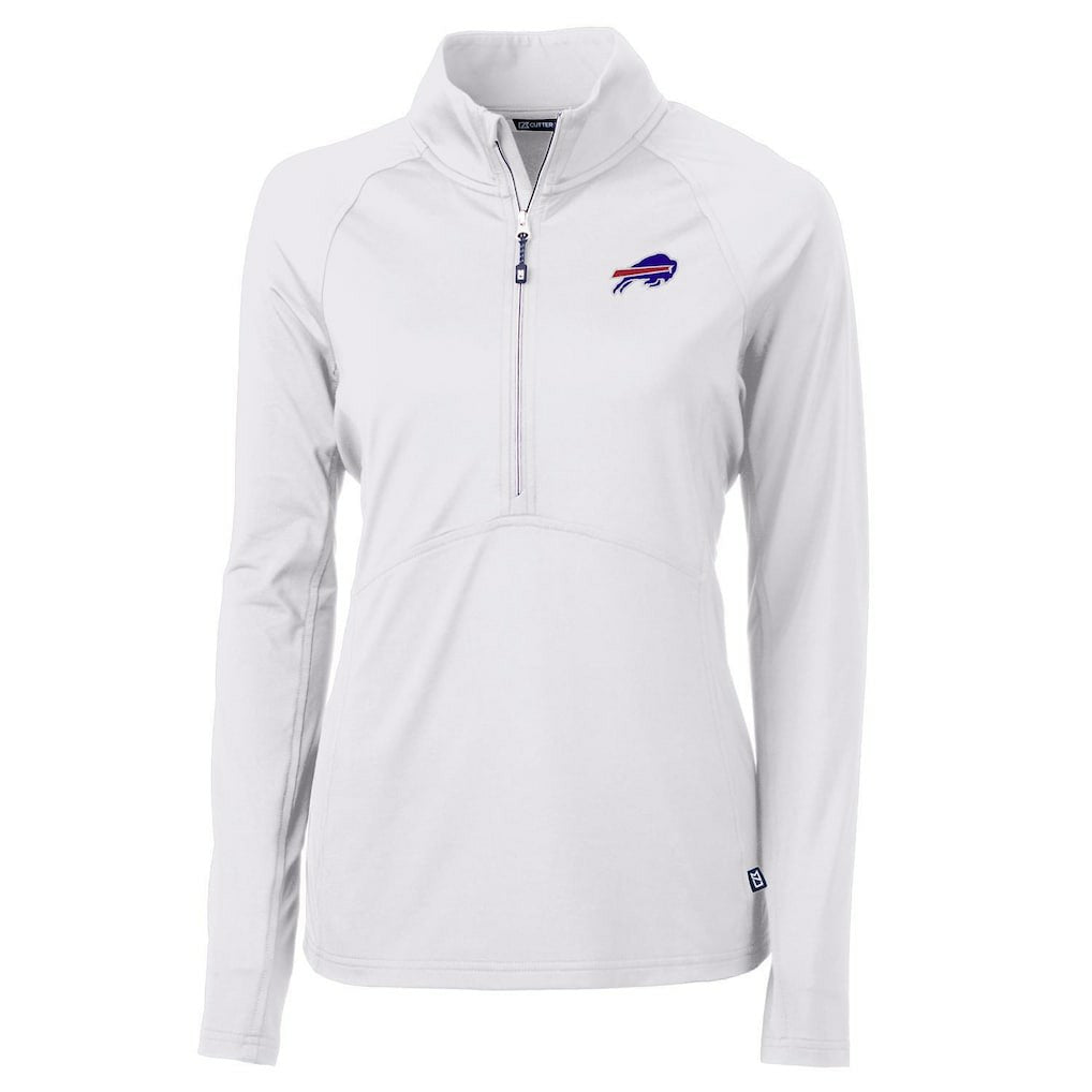 Buffalo Bills Cutter & Buck Women's Adapt Eco Knit Half-Zip Pullover Jacket White