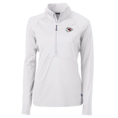 Kansas City Chiefs Cutter & Buck Women's Adapt Eco Knit Half-Zip Pullover Jacket White