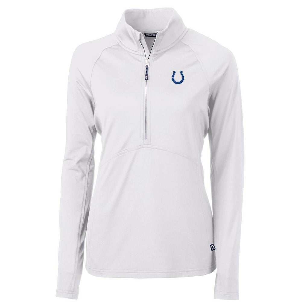 Indianapolis Colts Cutter & Buck Women's Adapt Eco Knit Half-Zip Pullover Jacket White