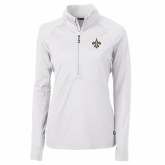 New Orleans Saints Cutter & Buck Women's Adapt Eco Knit Half-Zip Pullover Jacket White