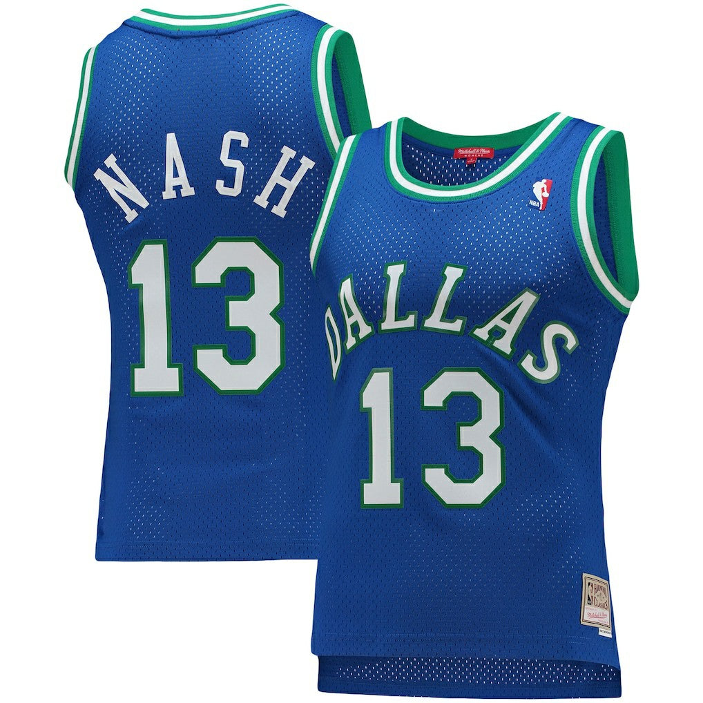 Steve Nash Dallas Mavericks Women's 1998/99 Hardwood Classics Swingman Jersey for sale Blue | Mitchell & Ness online