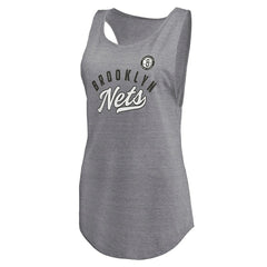 Brooklyn Nets Women's Quality Time Open Scoop Neck Tri-Blend Tank Top Heathered Gray | Fanatics outlet