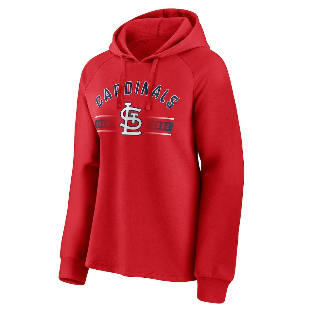 St. Louis Cardinals Fanatics Women's Perfect Play Raglan Pullover Hoodie - Red - Fanatics Discount