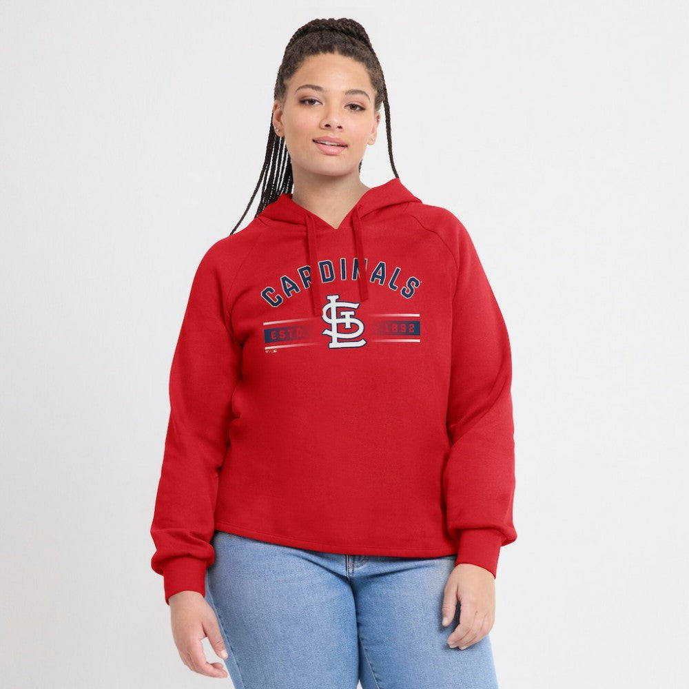 St. Louis Cardinals Fanatics Women's Perfect Play Raglan Pullover Hoodie - Red - Fanatics Discount