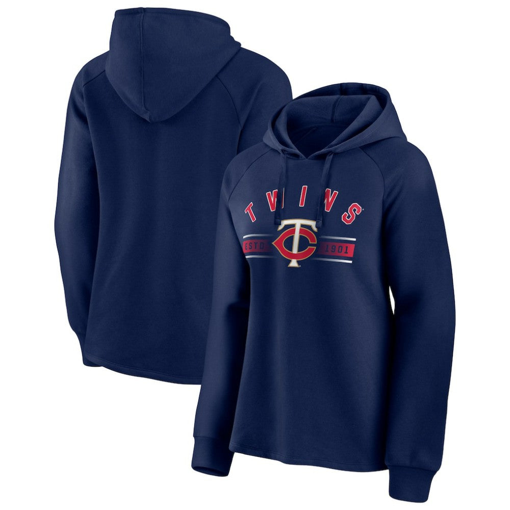 Minnesota Twins Fanatics Women's Perfect Play Raglan Pullover Hoodie - Navy - Fanatics Lifestyle
