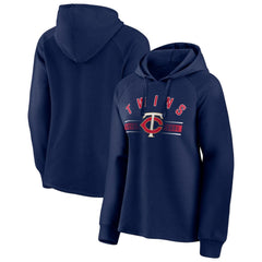 Minnesota Twins Fanatics Women's Perfect Play Raglan Pullover Hoodie - Navy - Fanatics Lifestyle