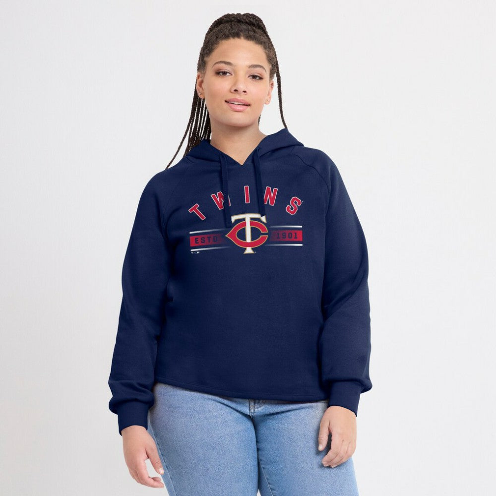 Minnesota Twins Fanatics Women's Perfect Play Raglan Pullover Hoodie - Navy - Fanatics Lifestyle