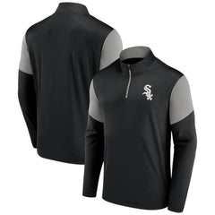 Chicago White Sox Fanatics Primary Logo Quarter-Zip Top - Black/Gray - Fanatics Online