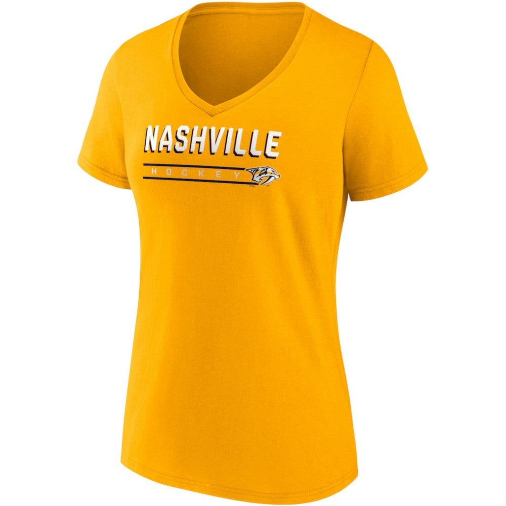 Nashville Predators Fanatics Women's 2-Pack V-Neck T-Shirt Set - Gold/Heathered Gray - NHL 4444042