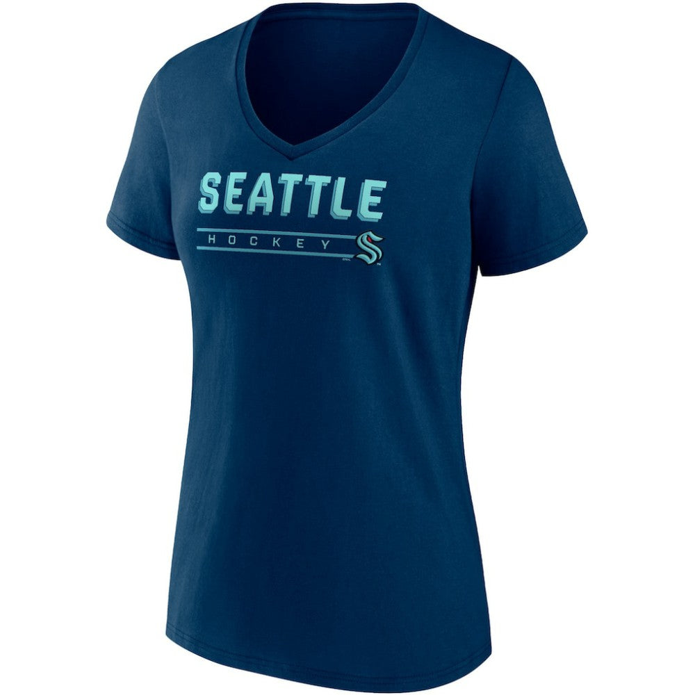 Seattle Kraken Fanatics Women's Parent 2-Pack V-Neck T-Shirt Set - Deep Sea Blue/Gray - NHL 4444044