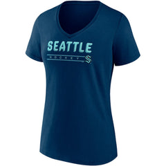 Seattle Kraken Fanatics Women's Parent 2-Pack V-Neck T-Shirt Set - Deep Sea Blue/Gray - NHL 4444044