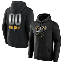 Anaheim Ducks Personalized Midnight Mascot Logo Pullover Hoodie - Black - NHL 4444379