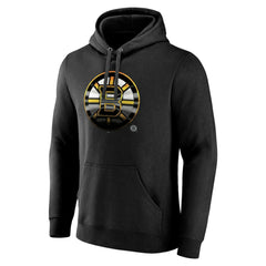 Boston Bruins Personalized Midnight Mascot Logo Pullover Hoodie - Black - NHL 4444381