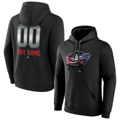 Columbus Blue Jackets Personalized Midnight Mascot Logo Pullover Hoodie - Black - NHL 4444385