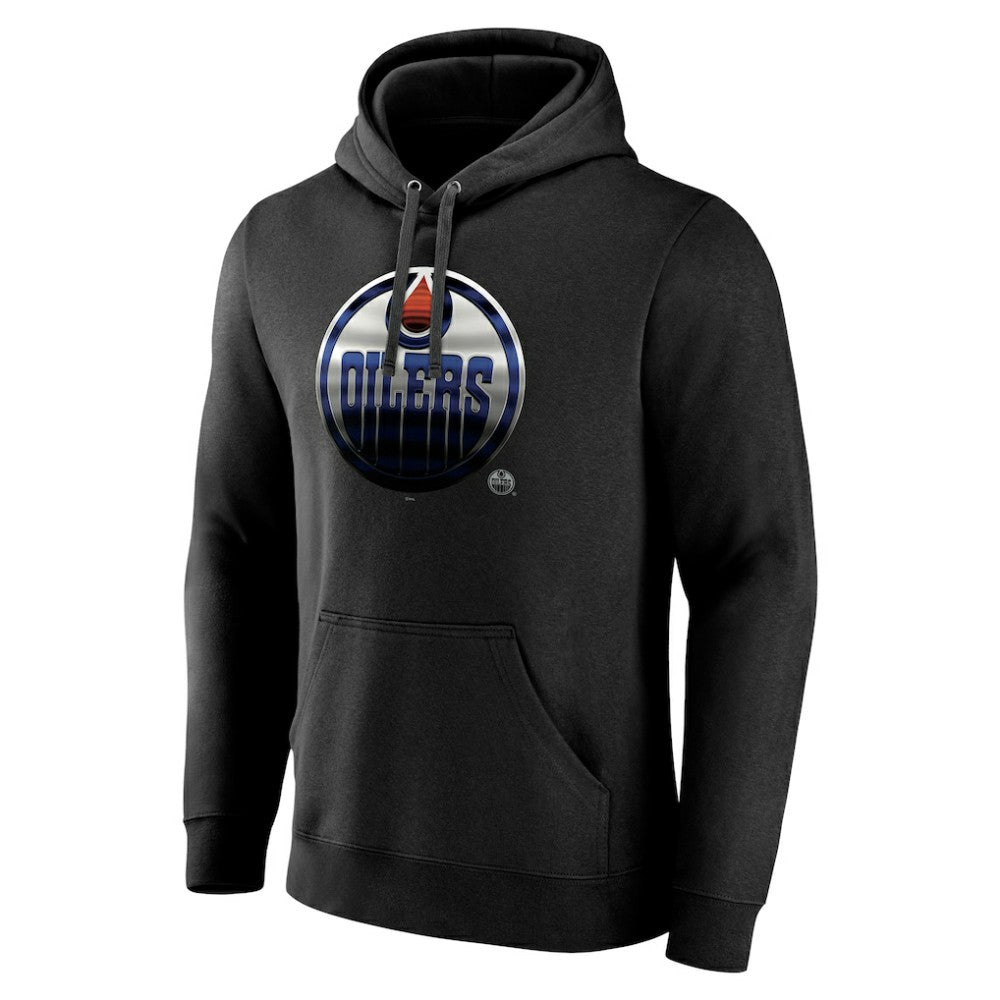 Edmonton Oilers Personalized Midnight Mascot Logo Pullover Hoodie - Black - NHL 4444388