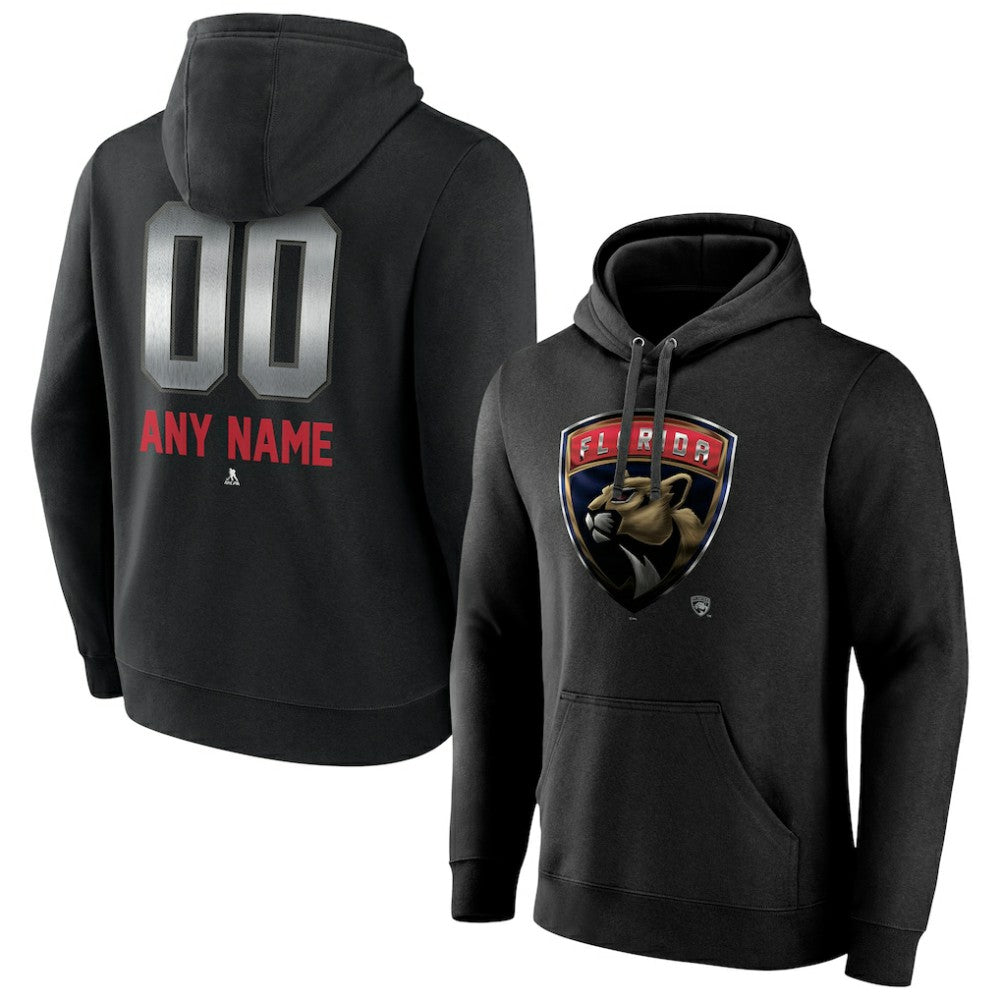 Florida Panthers Personalized Midnight Mascot Logo Pullover Hoodie - Black - NHL 4444389