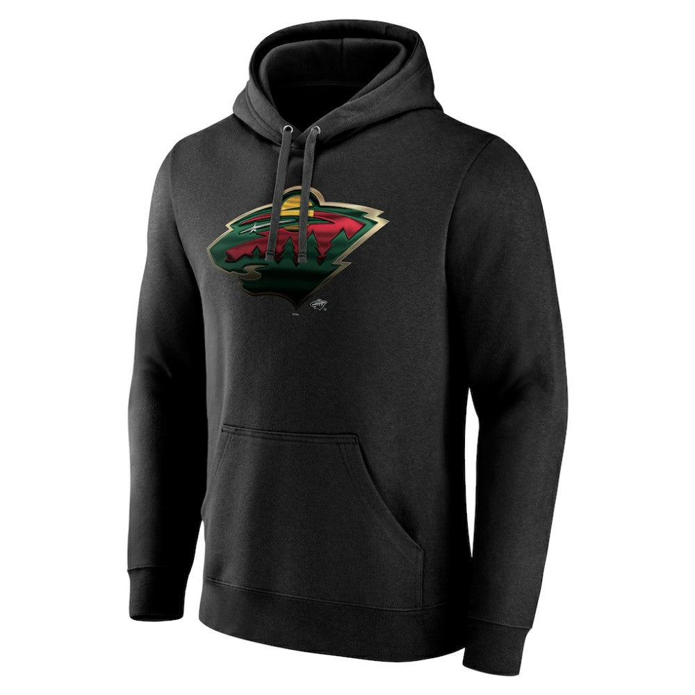 Minnesota Wild Personalized Midnight Mascot Logo Pullover Hoodie - Black - NHL 4444391
