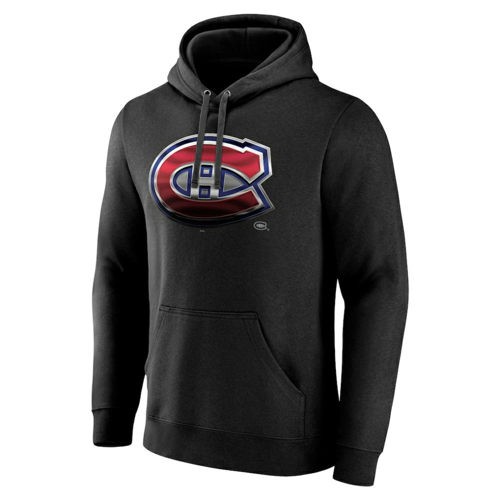 Montreal Canadiens Personalized Midnight Mascot Logo Pullover Hoodie - Black - NHL 4444392