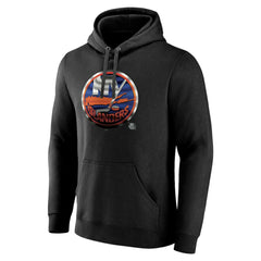 New York Islanders Personalized Midnight Mascot Logo Pullover Hoodie - Black - NHL 4444395