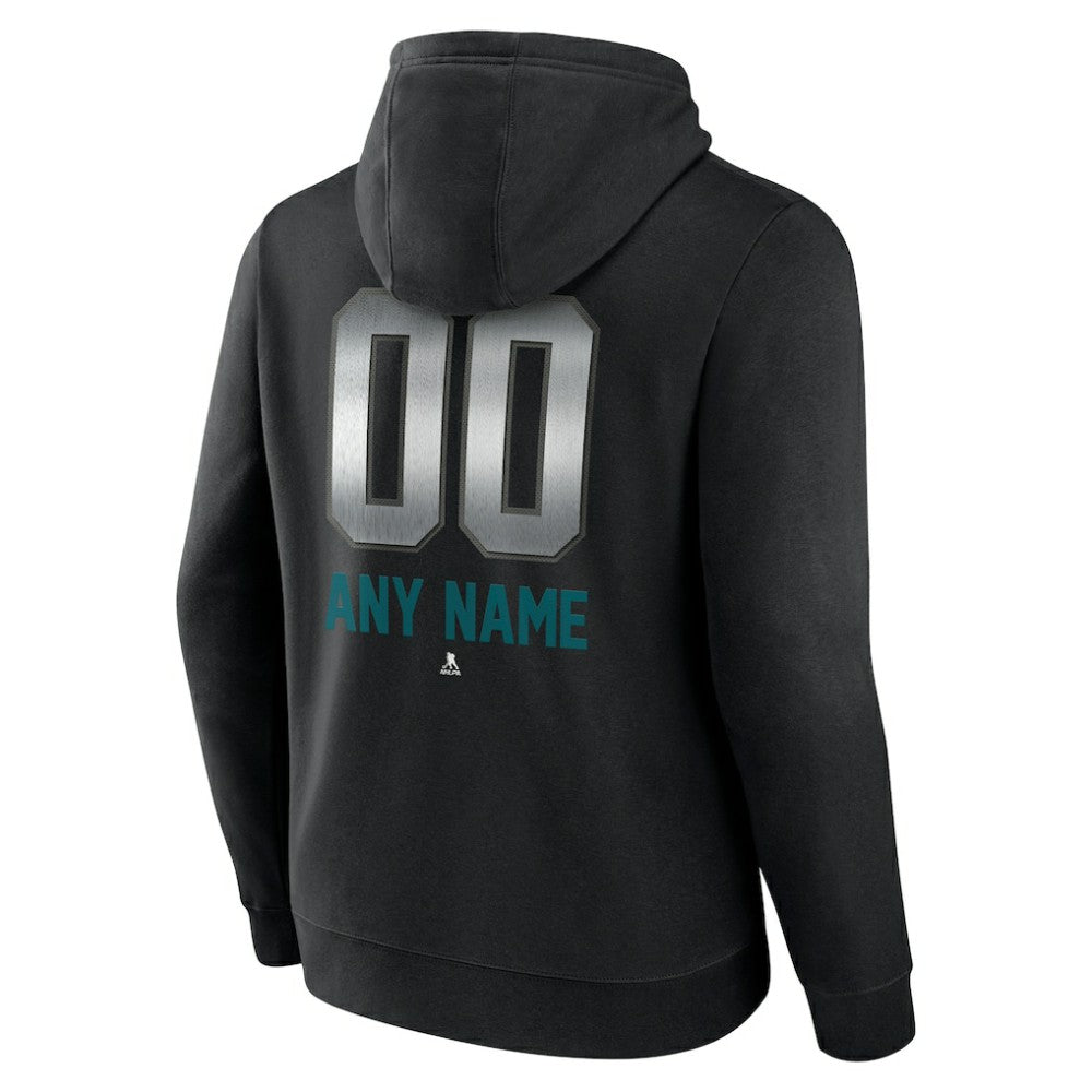 San Jose Sharks Personalized Midnight Mascot Logo Pullover Hoodie - Black - NHL 4444399
