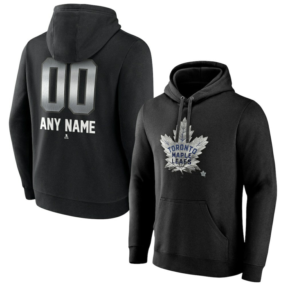 Toronto Maple Leafs Personalized Midnight Mascot Logo Pullover Hoodie - Black - NHL 4444402