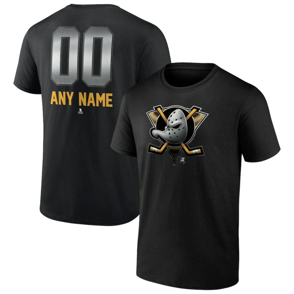Anaheim Ducks Personalized Midnight Mascot Logo T-Shirt - Black - NHL 4444408