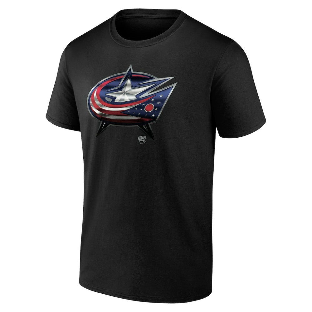 Columbus Blue Jackets Personalized Midnight Mascot Logo T-Shirt - Black - NHL 4444414