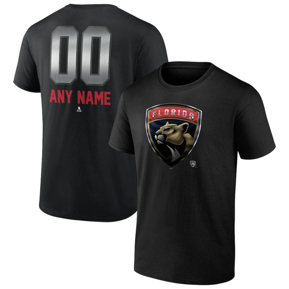 Florida Panthers Personalized Midnight Mascot Logo T-Shirt - Black - NHL 4444418